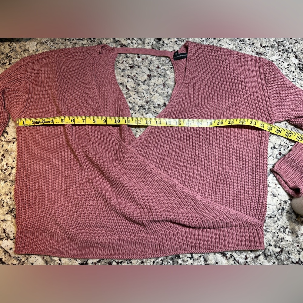 Moon & Madison Mauve Open Back Knit Sweater Women's XL Long Sleeve - Picture 3 of 5